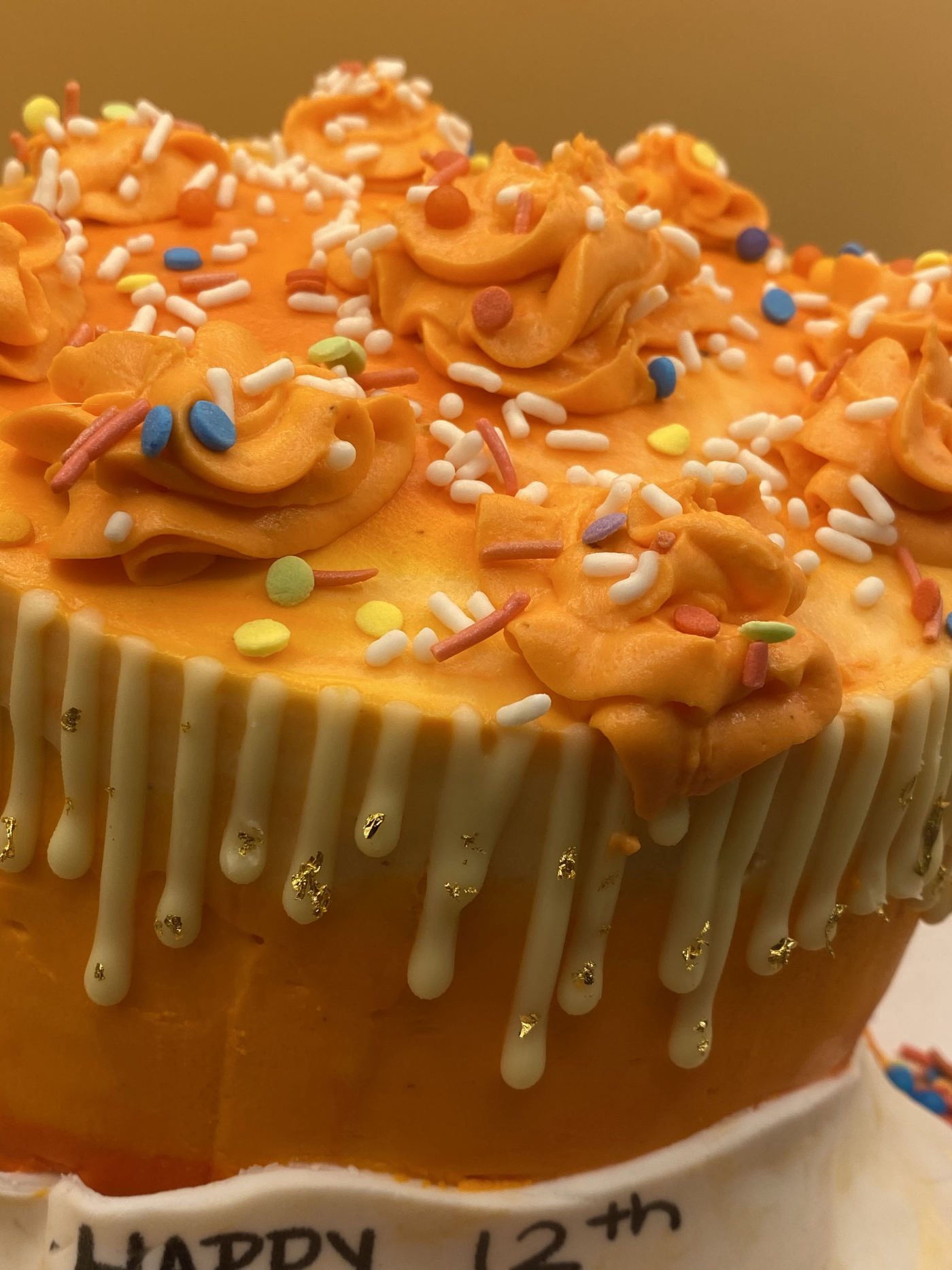Orange buttercream birthday cake