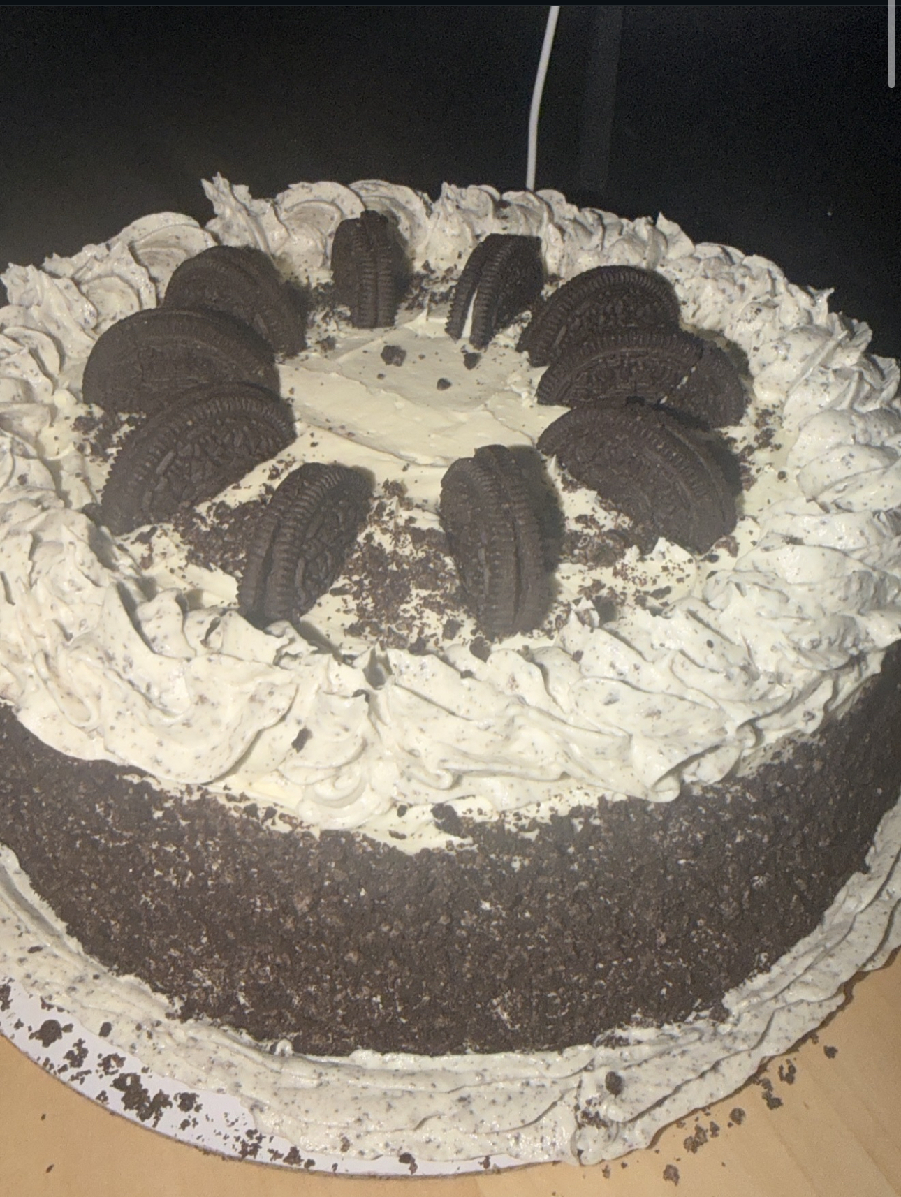 Oreo crumb layer cake